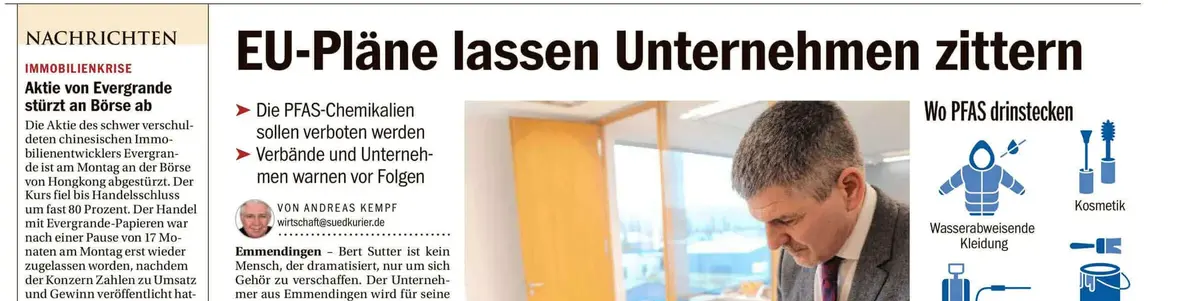 Zeitungsartikel über Sutter Medizintechnik